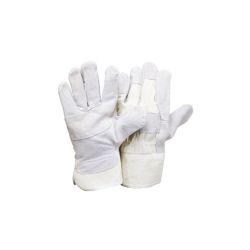 ARBEITSHANDSCHUHE SPALTLEDER, GRÜN/BEIGE 